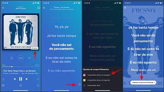 Como colocar a letra de uma música nos Stories do Instagram via Deezer.