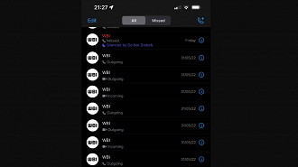 Captura de tela do WhatsApp beta para iOS exibindo a notificação de chamada não atendida no momento em que o modo não perturbe estava ativado. Fonte: WABetaInfo