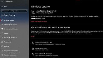 Captura de tela da atualização KB5014699 do Windows 10 versão 21H2. Fonte: Vitor Valeri