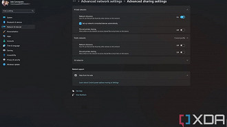 Configurações avançadas de compartilhamento de rede. Fonte: XDADevelopers