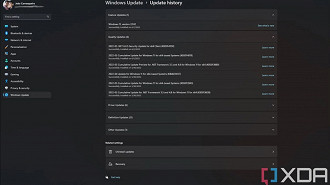 Gerenciamento de atualizações do Windows 11. Fonte: XDADevelopers