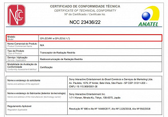 Certificado de Conformidade Técnica emitido pela Anatel (Crédito: Anatel/Reprodução)