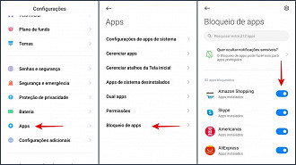 Como adicionar senhas nos aplicativos no Xiaomi.