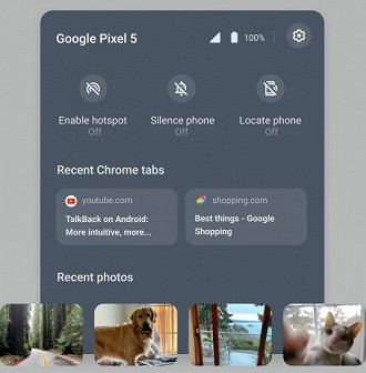 Phone Hub no sendo utilizado após a atualização para o ChromeOS 103 no Chromebook e para o Chrome 103 no celular Android Google Pixel. Fonte: Google