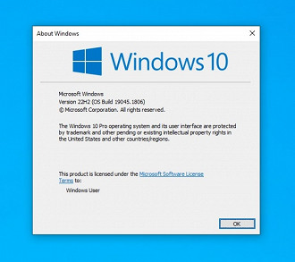 Captura de tela mostrando o Windows 10 versão 22H2. Fonte: windowslatest