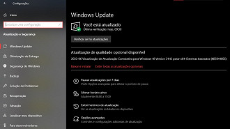 Captura de tela da atualização KB5014666 do Windows 10 versão 21H2. Fonte: Vitor Valeri