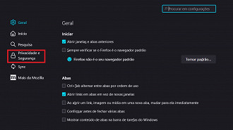 Passo 02 - Como ativar o recurso de remoção de parâmetros de rastreamento de URLs no Firefox 102. Fonte: Vitor Valeri