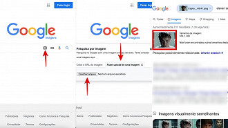 Como pesquisar a partir do upload de uma imagem? No exemplo acima, pesquisamos a imagem da Eleven, personagem de Stranger Things.