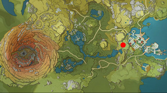 Localização de um conjunto de minérios (Ores) em Genshin Impact. Fonte: Hoyoverse