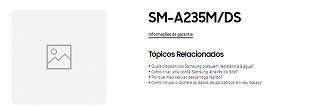 O Galaxy A23 5G já aparece na lista dentro do site da Samsung Brasil (Crédito: Samsung/Reprodução)