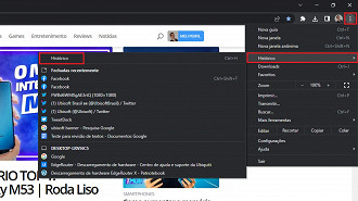 3º método - Como reabrir/recuperar uma aba/guia fechada acidentalmente no Google Chrome. Fonte: Vitor Valeri