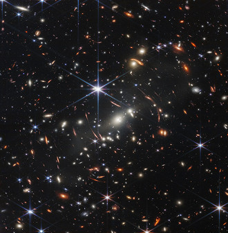 Primeira imagem científica do Telescópio Espacial James Webb mostra o agrupamento de galáxias SMACS 0723 (Créditos: NASA, ESA, CSA, and STScI)