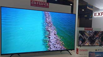 Nova linha de smart TVs Aiwa, apresentada pela Mondial durante a Eletrolar Show. Fonte: noticiasdatv