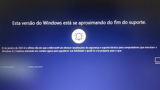 Aviso de fim do suporte do Windows 8.1. Fonte: Twitter (HeyQui)