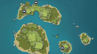 Localização de todas as Conchas Fantasma (Phantasmal Conches) na Ilha da Geminação ou Ilhas Gêmeas (Twinning Isle) no Arquipélago da Maçã Dourada (