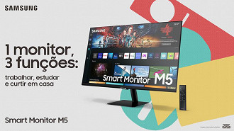 Trabalhar, estudar e curtir em casa: esse é o lema do Smart monitor M5 (Crédito: Samsunbg/Reprodução)