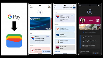 Interface do novo aplicativo de carteira digital Google Wallet. Fonte: 9to5google