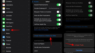 Como limpar o histórico e dados do Safari.
