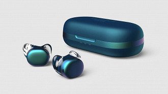 Fone de ouvido in-ear Bluetooth TWS UE Drops e sua case. Fonte: Ultimate Ears