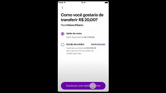 Passo 07 - Como utilizar o Pix Crédito no app Nubank. Fonte: Nubank Passo 07 - Como utilizar o Pix Crédito no app Nubank. Fonte: Nubank