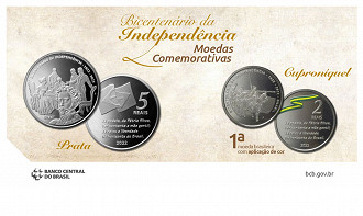 Moedas comemorativas do bicentenário da Independência do Brasil (Crédito: Banco Central do Brasil/Reprodução)