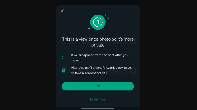 WhatsApp trabalha em bloqueio de prints em mídias de visualização única