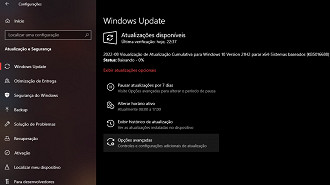 Captura de tela da atualização KB5016688 do Windows 10 versão 21H2. Fonte: Vitor Valeri