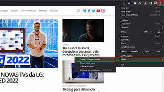 Como atualizar o navegador para o Chrome 105. Fonte: Vitor Valeri