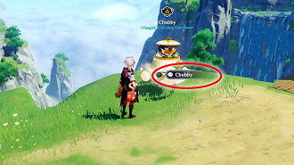 Vendedor viajante Chubby no Bule na região de Sumeru em Genshin Impact 3.0. Fonte: HoYoverse Vendedor viajante Chubby no Bule na região de Sumeru em Genshin Impact 3.0. Fonte: HoYoverse