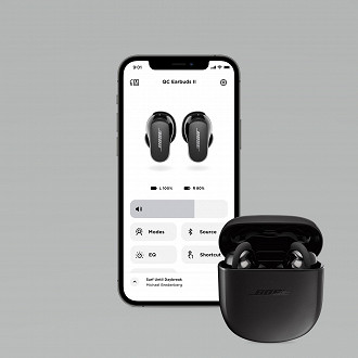 Aplicativo desenvolvido pela Bose para controlar o fone de ouvido in-ear Bluetooth TWS Bose QuietComfort EarBuds II. Fonte: Bose