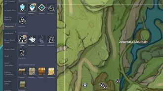 Captura de tela do Teyvat Interactive Map (Mapa Interativo Teyvat) mostrando os pontos de teletransporte (teleport waypoints) subterrâneos na região de Sumeru. Fonte: HoYoverse