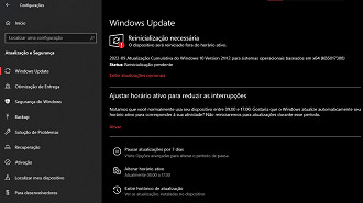 Captura de tela da atualização KB5017308 do Windows 10 versão 21H2. Fonte: Vitor Valeri