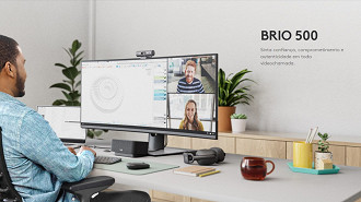 Nova webcam Logitech Brio 500 traz mais privacidade, imagem aprimorada e mais. Fonte: Logitech