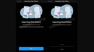 Captura de tela do WhatsApp utilizando o recurso de transferência de dados entre os sistemas operacionais Android e iOS. Fonte: WABetaInfo