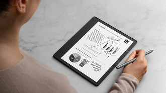 Amazon anuncia um novo e-reader que permite fazer anotações através de uma caneta stylus, o Kindle Scribe. Fonte: Amazon