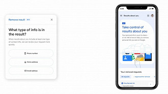 O novo recurso resultados do Google sobre você visa agilizar o processo de remoção de conteúdo para informações pessoalmente identificáveis que você não deseja na web. Divulgação: Google O novo recurso resultados do Google sobre você visa agilizar o processo de remoção de conteúdo para informações pessoalmente identificáveis que você não deseja na web. Divulgação: Google