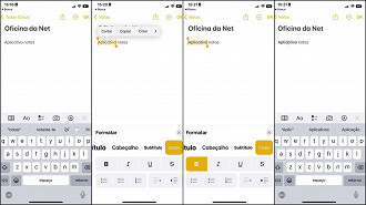 Como formatar notas em um iPhone?