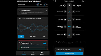 Acessando as configurações de comando por toque para customizá-las conforme a necessidade. Fonte: Vitor Valeri