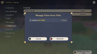 Como remover arquivos de áudio dos idiomas que você não utiliza. Fonte: HoYoverse
