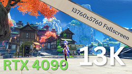 Jogador de Genshin Impact roda jogo em resolução 13K