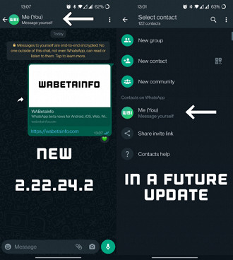 Novo recurso do WhatsApp (Imagem: WaBetaInfo)