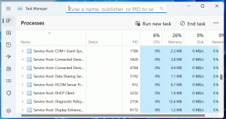 Recurso de pesquisa por nome e ID de processos no Gerenciador de Tarefas do Windows 11 (beta). Fonte: Bleeping Computer