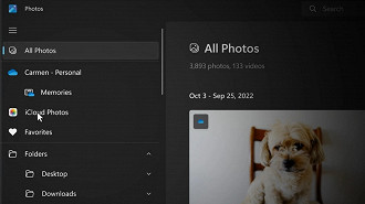 Integração do aplicativo Fotos do Windows com o iCloud - 6 novidades do Windows 11 que farão o dedo coçar para sair do Windows 10. Fonte: Microsoft