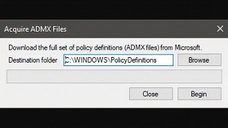 Fazendo o download do conjunto completo de definições de política da Microsoft através da ferramenta Policy Plus.