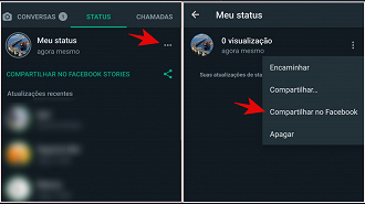 Como compartilhar o status do WhatsApp no Facebook?