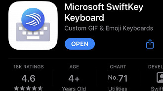 Aplicativo de teclado virtual SwiftKey para iOS volta à App Store, loja de apps do iPhone.
