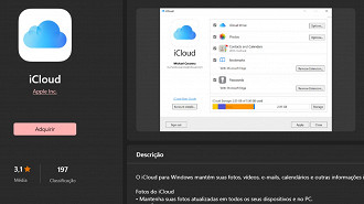 Aplicativo iCloud para Windows 10 e 11 passa por problemas de sincronização. Fonte: Vitor Valeri