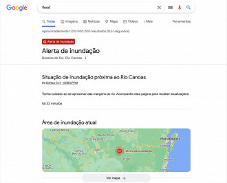 Google Pesquisa começa emitir Alertas de Inundação (Crédito: Google)