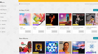 Captura de tela do site 7digital - Lista de lojas online para se comprar álbuns e músicas Hi-Res legalmente. Fonte: Vitor Valeri