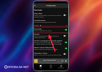 Reprodução sem pausas entre uma música e outra - 8 Configurações que você precisa mudar agora no seu Spotify. Fonte: Vitor Valeri
